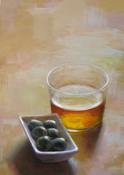 Beer and olives, 7x5